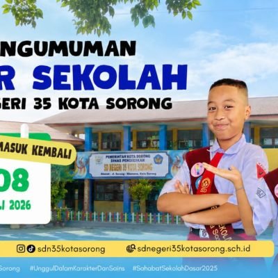Pengumuman Libur Sekolah Semester Genap SDN 35 Kota Sorong